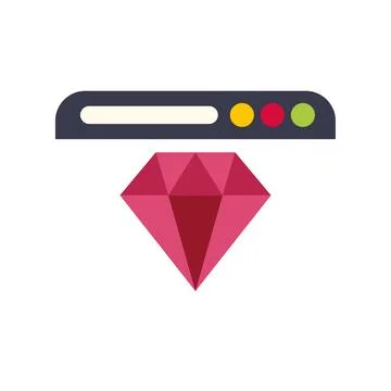 Ruby gem icon illustrating web development framework Illustrazione stock