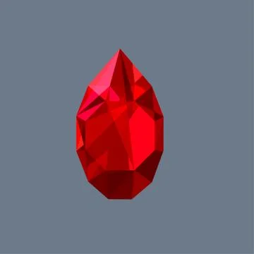 Ruby gem shining logo vector drop shaped Illustrazione stock