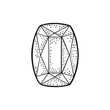 Ruby gem stone. Vintage black vector engraving illustration Stock Illustration
