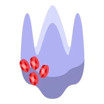 Ruby gem tooth icon isometric vector. Oral brush 스톡 일러스트