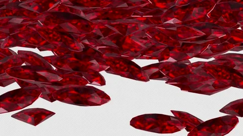 Ruby gem transition element with alpha channel. Stock Footage 304476595