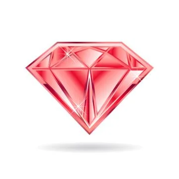 Ruby Gem on White background. Vector graphic illustration Stock Illustration