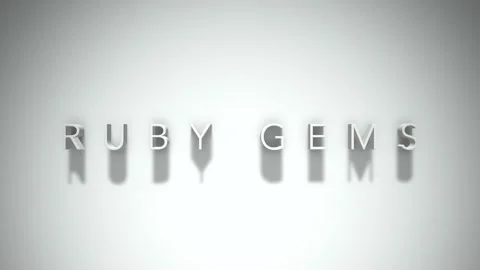 Ruby gems 3D title animation with shadows on a white background Stock Footage 297022701