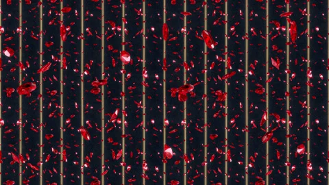 Ruby gemstone background loop tile falling gold display. This texture of Stock Footage 270265359