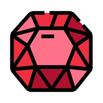 Ruby gemstone icon representing luxury and wealth concepts Stock Illustration