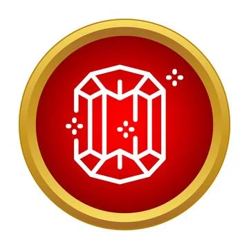 Ruby gemstone icon representing luxury and precious stones Stock Illustration