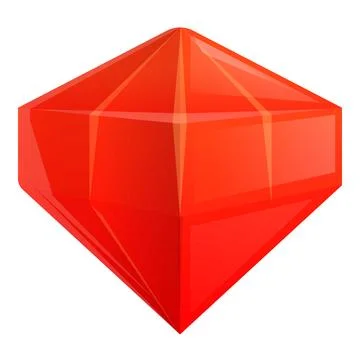 Ruby gemstone interface icon, cartoon style Illustrazione stock