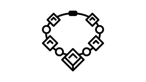 Ruby gemstone necklace icon animation Stock Footage 151263349