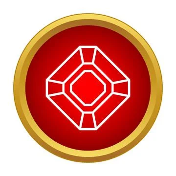 Ruby gemstone outline creating luxury jewel icon Stock Illustration