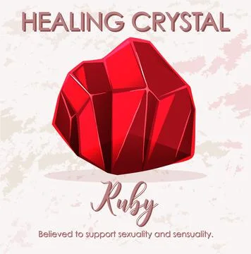 Ruby gemstone with text Stock Illustration