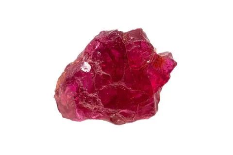 Ruby gemstone on white background Stock Photos
