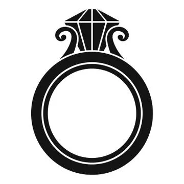 Ruby gold ring icon, simple style 库存插图
