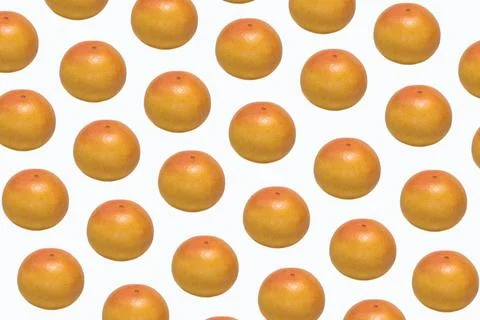Ruby grapefruit pattern Pattern made of whole ripe ruby grapefruit on whit... 写真素材