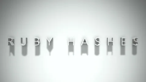 Ruby hashes 3D title animation with shadows on a white background Vídeos de archivo 297022700