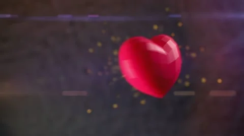 Ruby heart bursting with sparks Stock Footage 14134062