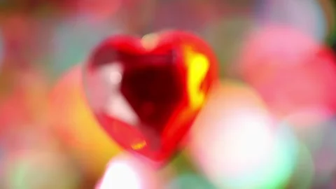Ruby heart goes out of focus Video stock 166037658