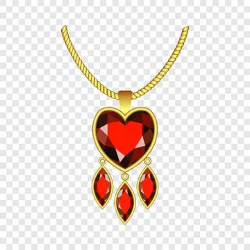 Ruby heart jewelry icon, realistic style Illustrazione stock