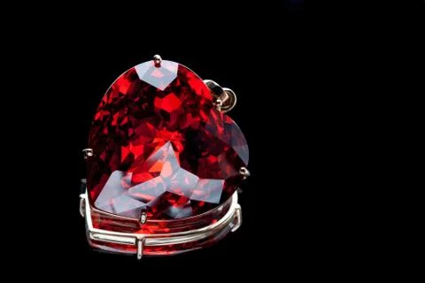 Ruby heart-shaped precious stone Stock Photos