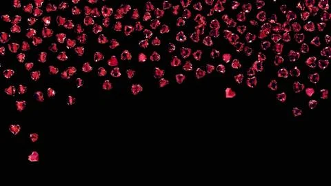 Ruby hearts on black 스톡 일러스트