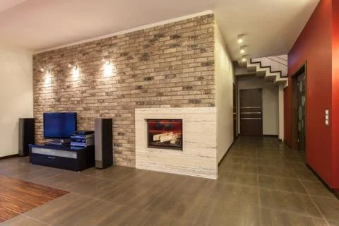 Ruby house - fireplace 스톡 사진