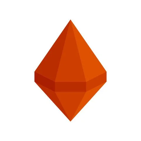 Ruby icon flat isolated vector Stock Illustration