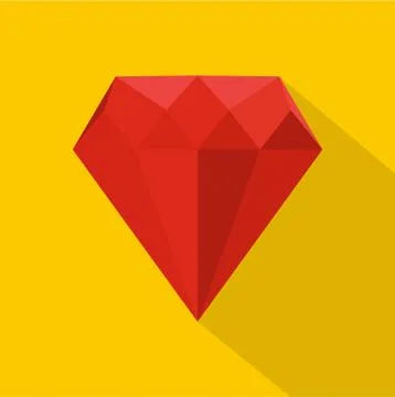 Ruby icon, flat style Illustrazione stock