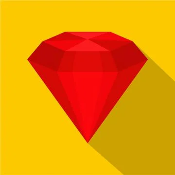 Ruby icon, flat style Stock Illustration