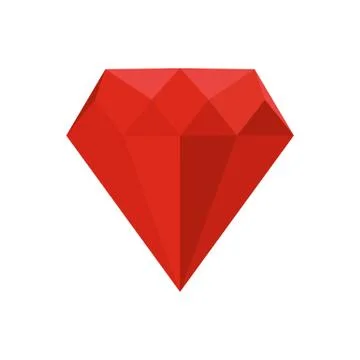 Ruby icon, flat style Stock Illustration