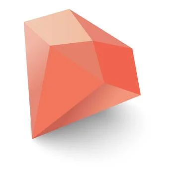 Ruby icon, isometric 3d style Stock Illustration