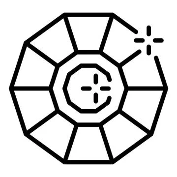 Ruby jewel icon, outline style Illustrazione stock