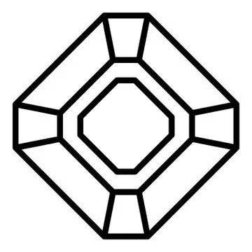 Ruby jewel icon, outline style Stock Illustration