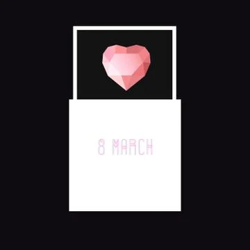 Ruby jewelry box gift for March 8. Stock Illustration