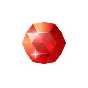 Ruby jewelry gem or crystal icon or game button vector illustration isolated. Illustrazione stock