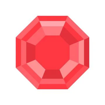 Ruby, jewelry related vector icon, flat design Stock Illustration