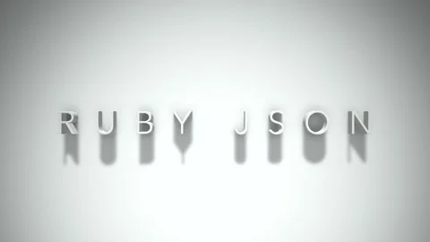 Ruby json 3D title animation with shadows on a white background Stock Footage 297022710