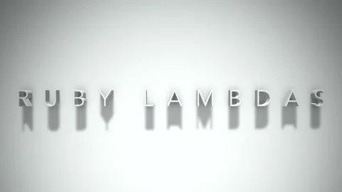 Ruby lambdas 3D title animation white text on a white background Stock Footage 299368918