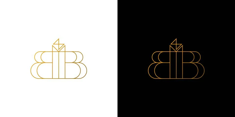 Ruby logo design with initial BB is modern and luxurious Illustrazione stock