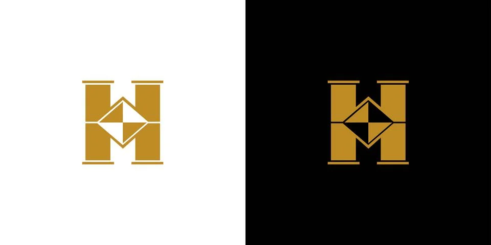 Ruby logo design with initial H is modern and luxurious. Illustrazione stock