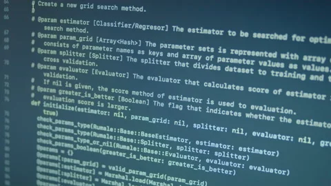 Ruby Machine Learning Scroll and Typing Code Stock Footage 167244287