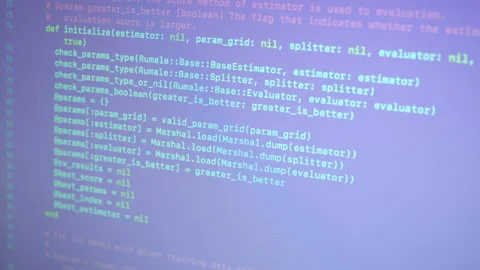 Ruby Machine Learning Scroll and Typing Code Stock Footage 167244591