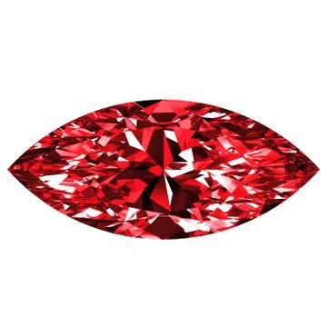 Ruby Marquise Over White Background Stock Illustration
