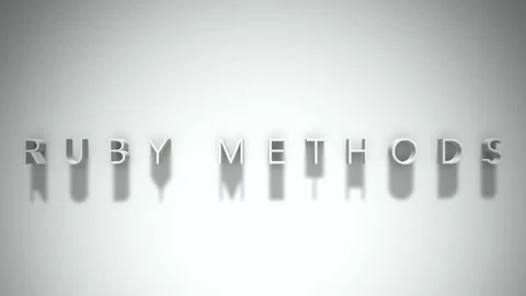 Ruby methods 3D title animation white text on a white background Stock Footage 299368931