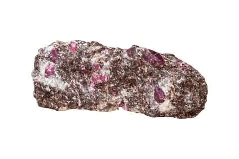 Ruby mineral stone in the breed a white background 写真素材