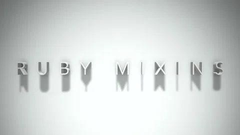 Ruby mixins 3D title animation with shadows on a white background Vídeos de archivo 297022718