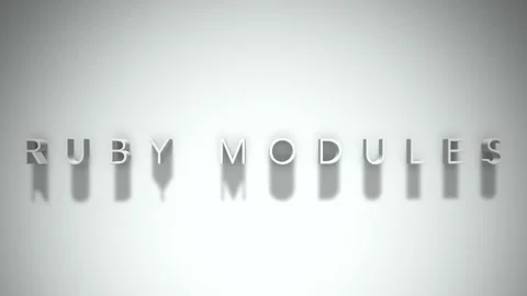 Ruby modules 3D title animation white text on a white background 스톡 동영상 299368924