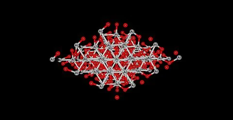Ruby molecular structure isolated on black Illustrazione stock