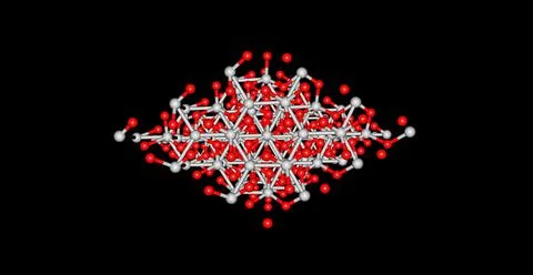 Ruby molecular structure isolated on black Illustrazione stock