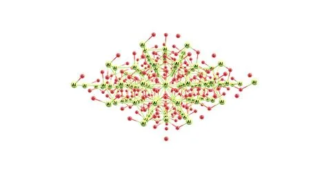 Ruby molecular structure isolated on white 스톡 일러스트