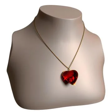 Ruby necklace on bust stand Stock Illustration