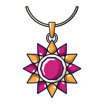 Ruby necklace icon, cartoon style Illustrazione stock